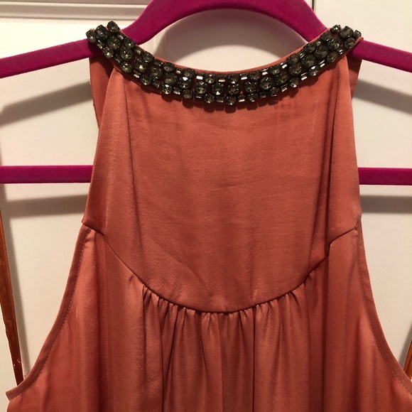 BCBG Maxazria embellished neck tank in copper - Picture 4 of 5